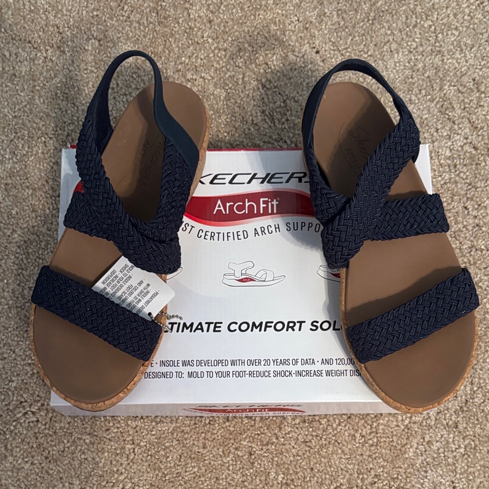Skechers Navy Love Sparks Sandals